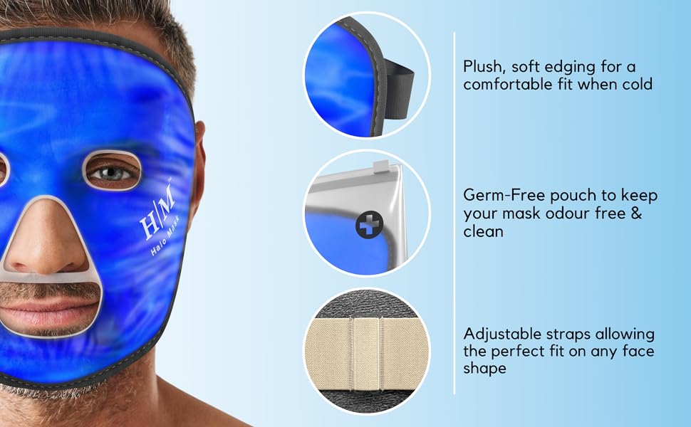 MyHalos Full Ice Face Mask Halo Mask Ice Cold Face Mask & Hot