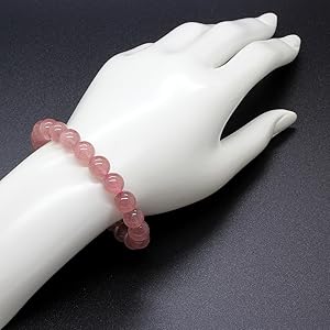 Amazon.co.jp: 石輝 ピンクスーパーセブン 10mm ブレスレット