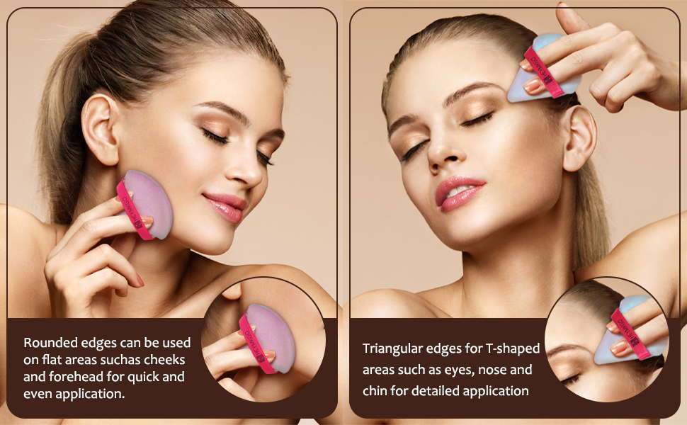 2 Pcs Powder Puff, Triangle Powder Puffs for Pressed Powder Loose Powder Cosmetic Foundation