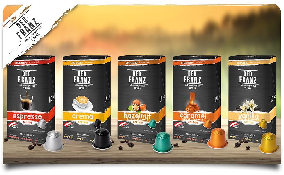 DerFranz Nespresso Compatible Coffee Capsules, 12 x 10 Capsules (40 x