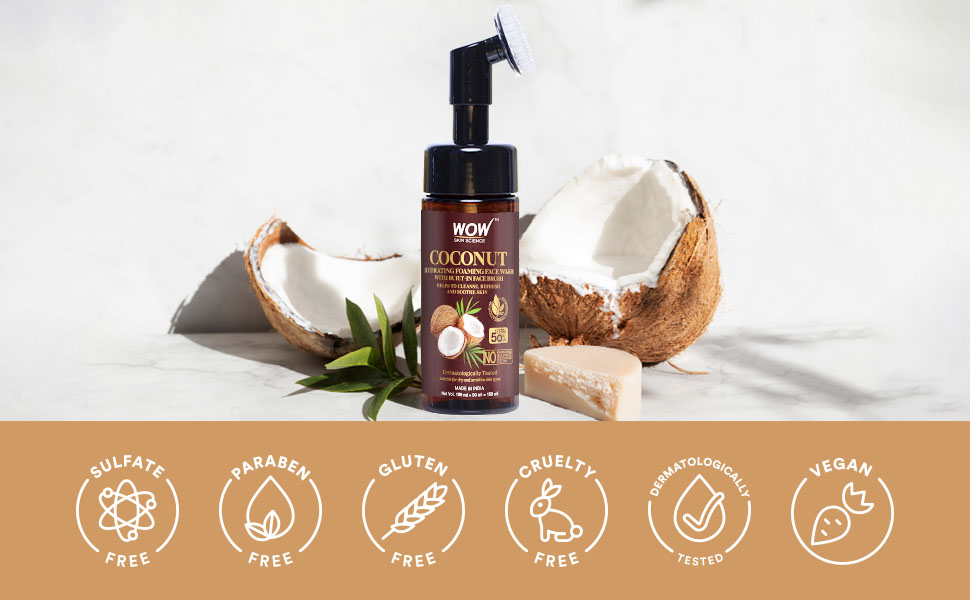 WOW Coconut Hydrating Foaming Face Wash Cleaner