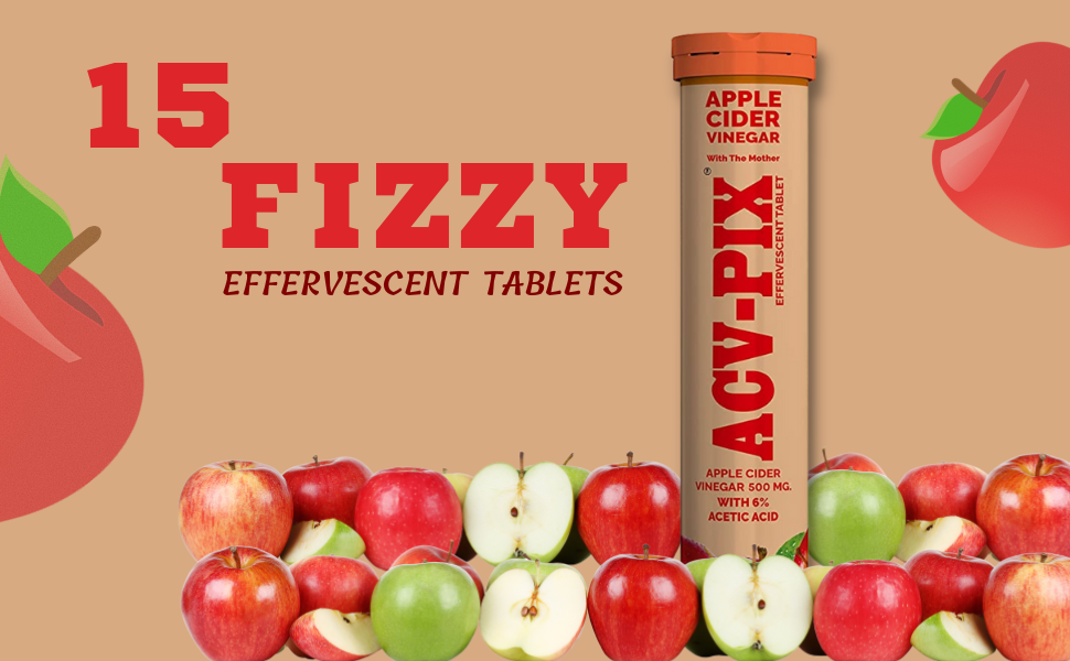 ACVPIX Organic Apple Cider Vinegar Effervescent Tablet for Weight Loss