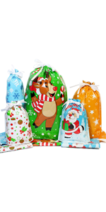 36 Christmas Holiday Drawstring Goodie Gift Bags