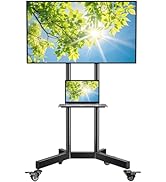 Mobile TV Cart with Wheels for 32-85 Inch LCD LED Plasma Flat Screen TVs- Height Adjustable Rolli...