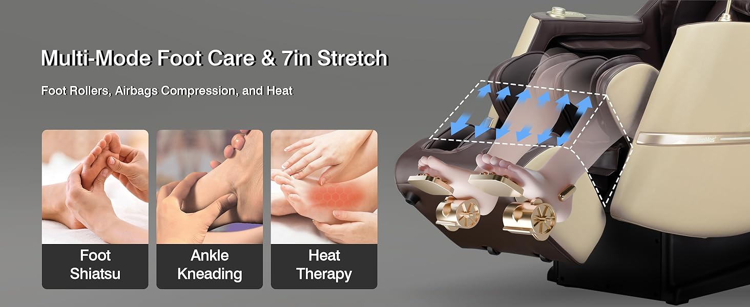 massage chair with foot shiatsu and ankle kneading