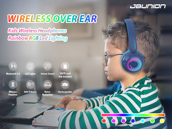 Amazon.com: JBUNION Kids Bluetooth Headphones Lightweight