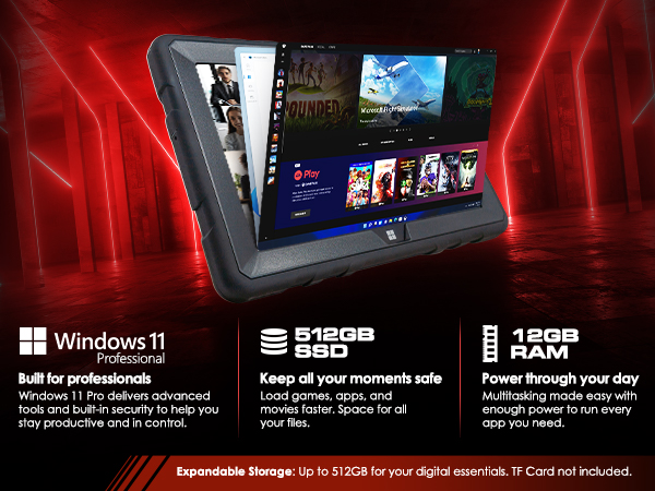 windows 11 home tablet with 512gb ssd and 8gb ram fusion5 rugged windows tablet for productivity