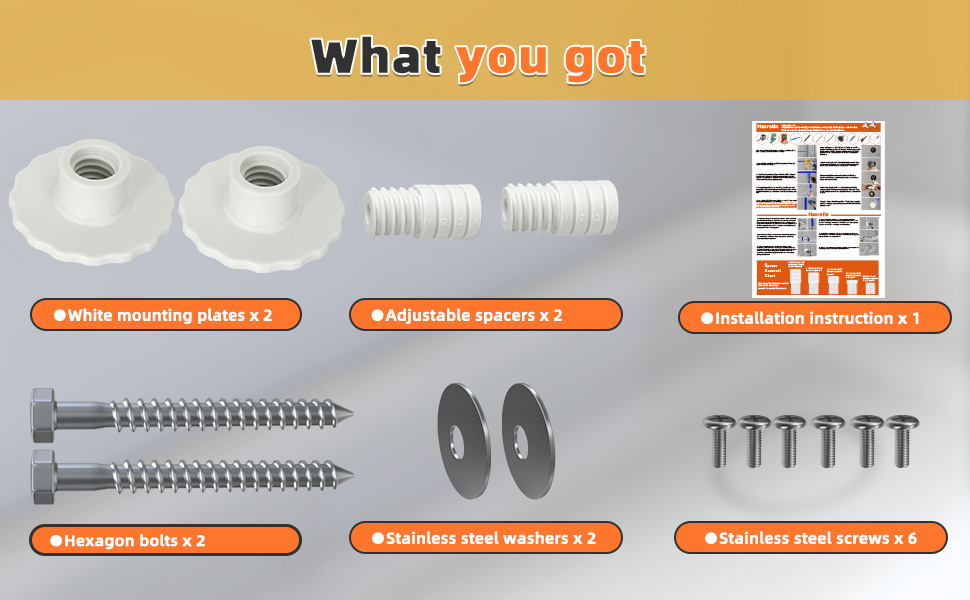 Grab Bar Mounting Kit, Grab Bar Anchors for Installing Grab