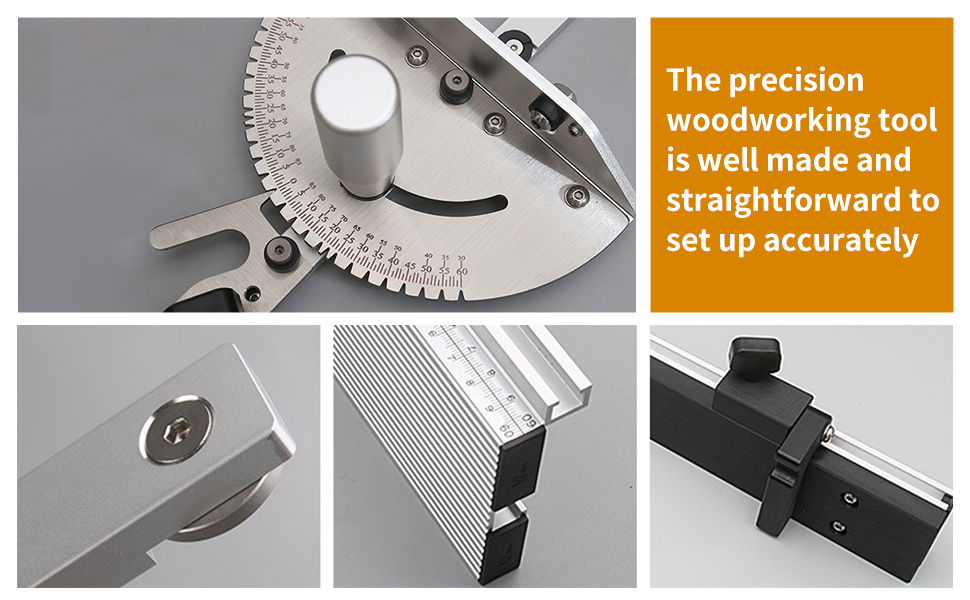 ASCENDAS Mitre Gauge for Table Saw with Sliding Carriage 450mm Tbar