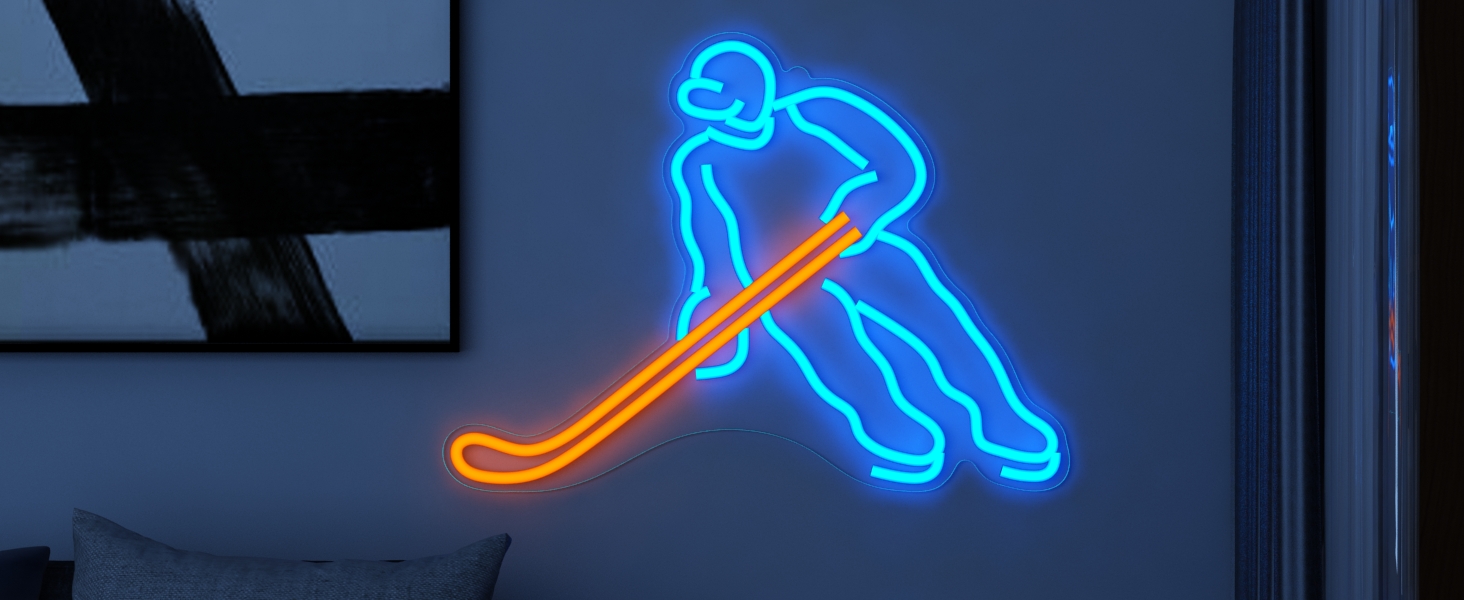 Ice Hockey Neon Sign Lampeez Ice Hockey Player LED Neon