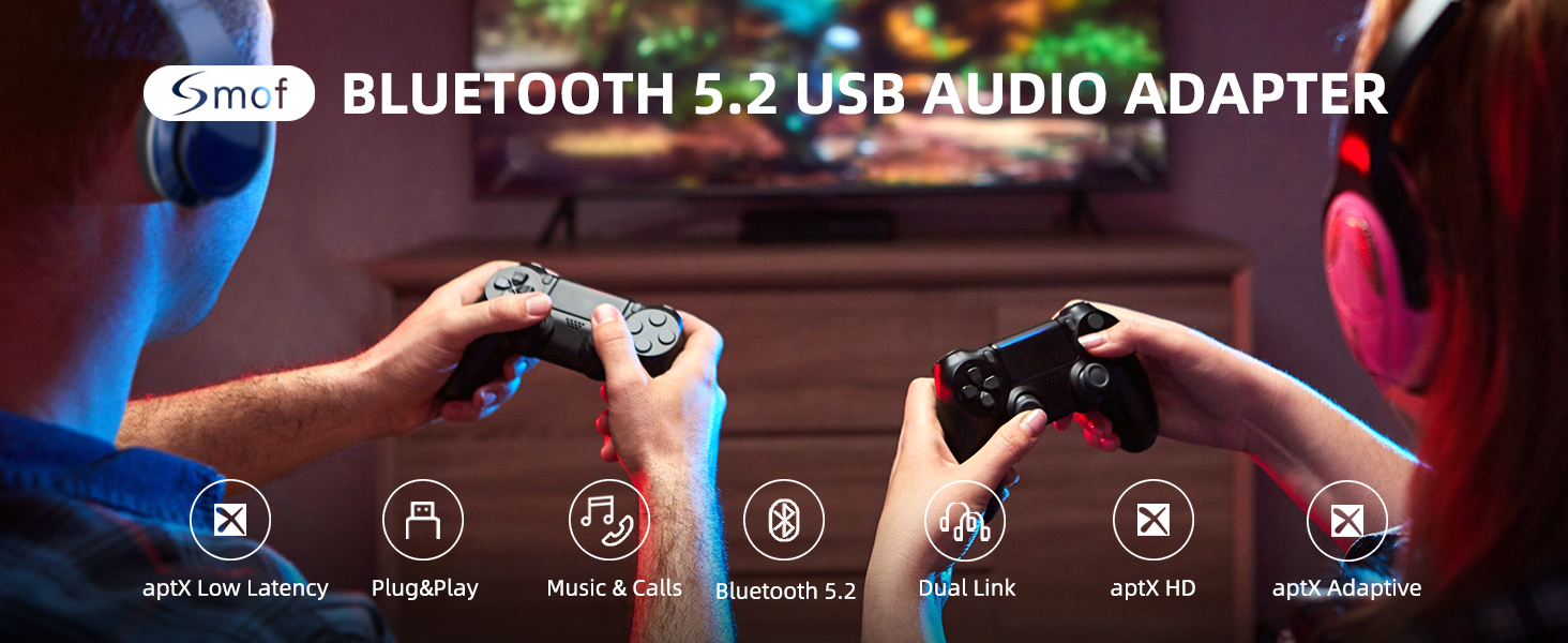 USB Bluetooth Audio Adapter for Connecting Headphones