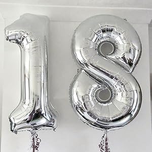 I2888]Deco Anniversaire 18 Ans, Anniversaire 18 Ans Noir Argent