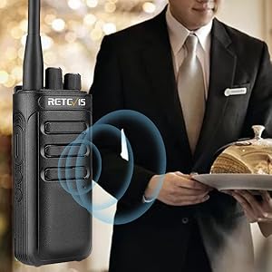 Retevis RB85 2 Way Radios Walkie Talkies Long Range, Noise Cancelling High Power Two Way Radios,16CH 2000mAh Rechargeable Walkie Talkies for Commercial Use School Security (6 Pack) 17 VOX can free your hand