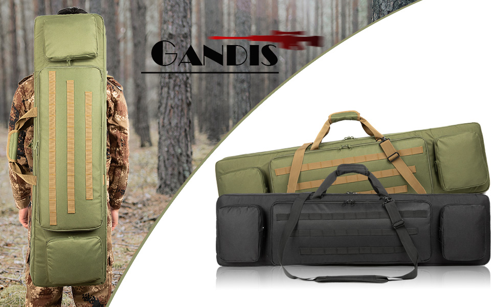 Gandis Classic Tactical Double Long Rifle Case Pistol Gun Bag with
