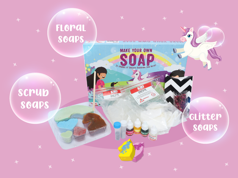 Buy Unicorn Theme Soap Making Kit for Kids Makes Over 10 Glitter Soaps Science