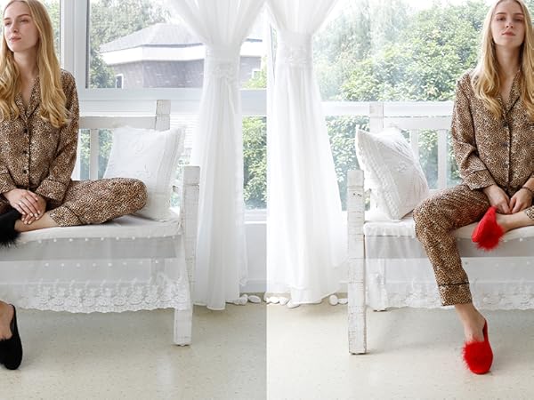 Ladies Fuzzy Bedroom Slipper