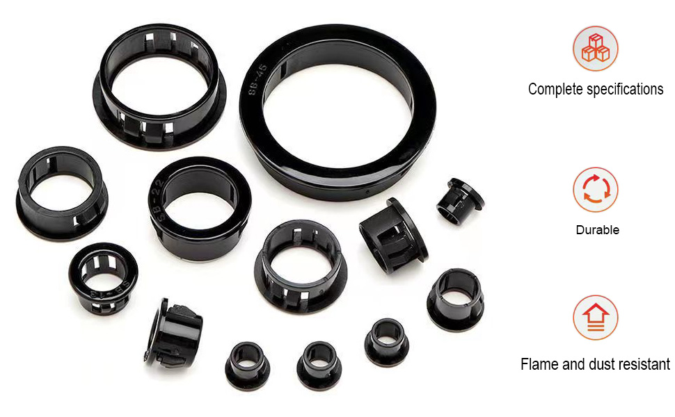 EASYEAH 23/8"(60mm) Black Cable Snap Bushing Grommet