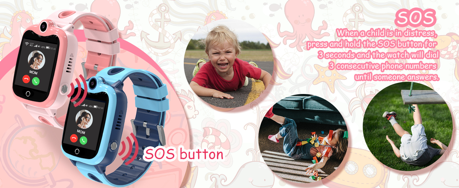 Ruopoem 4G Kids Smart Watch Phone Video Call, Smart Watch for Kids with