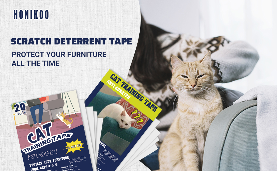 Honikoo Cat Scratch Deterrent Tape 12/20Pack Cat