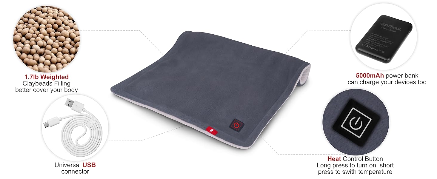 cordless heating pad weighted
