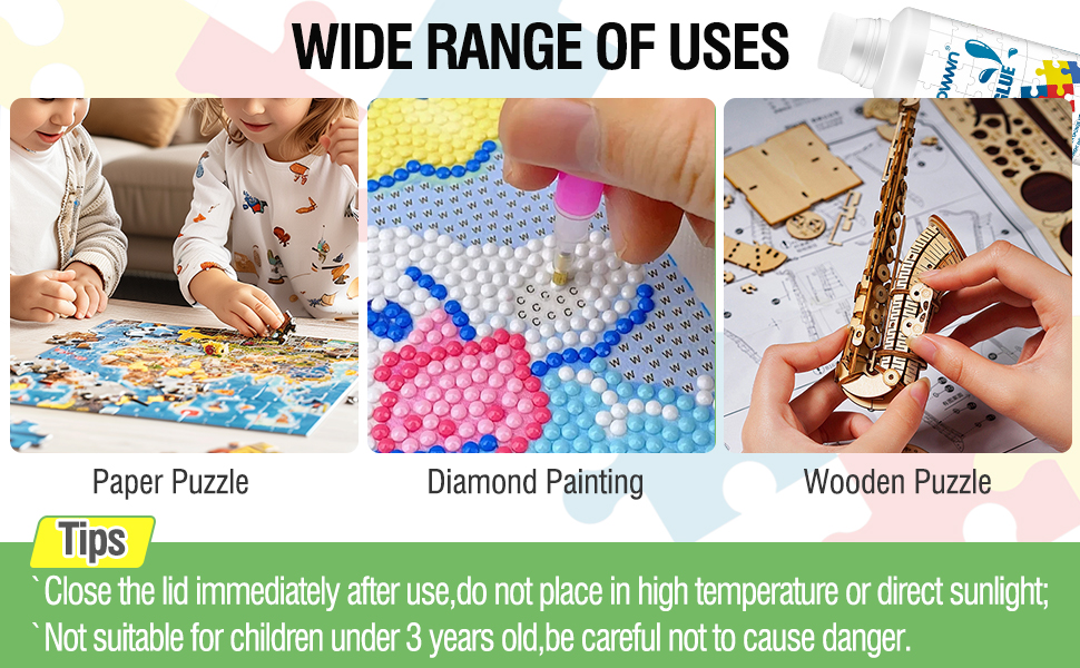 Jigsaw Puzzle Glue Clear,Updated Jigsaw Puzzle Glue with New Sponge Head,Non Toxic and Fast Drying,Easy to Use Adhesive for Preserving Puzzle Art Enrich Your Puzzle Experience,120ml X 2 25 Soluble Quick Dry Jigsaw Puzzle Glue