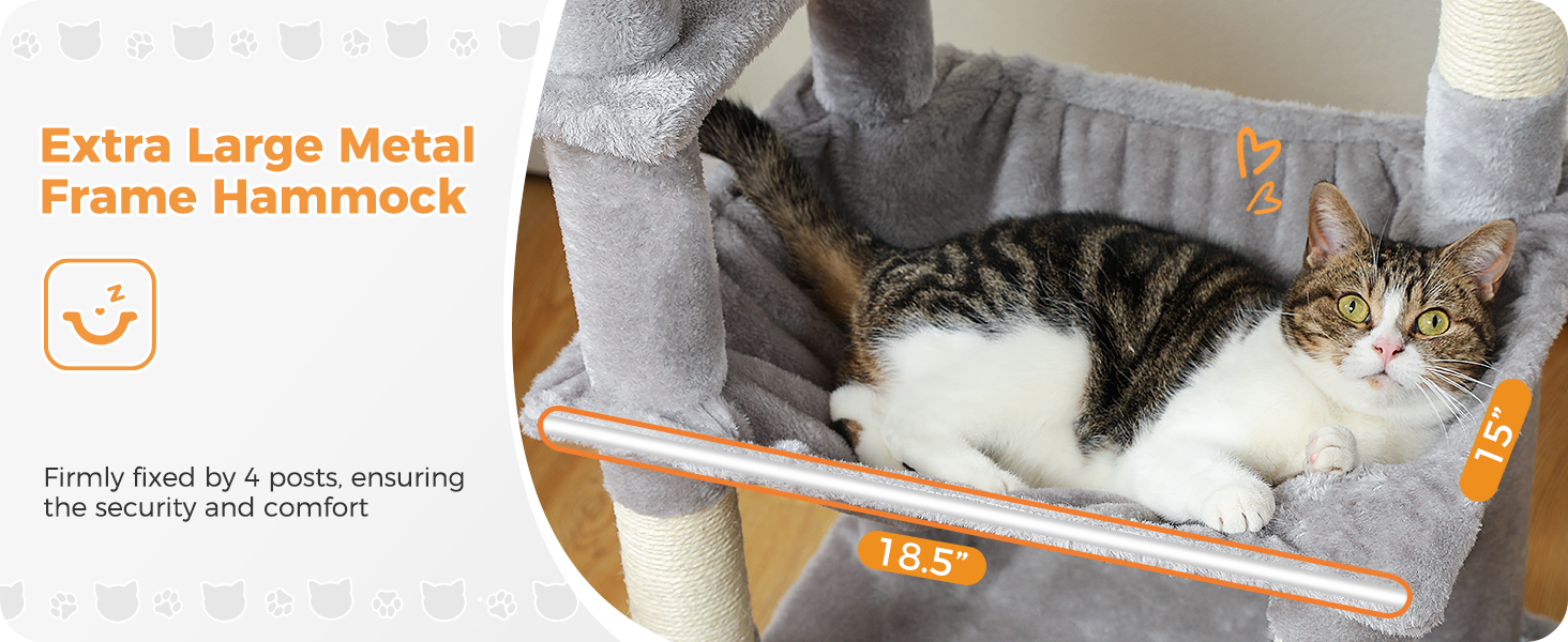 PAWZ Road Large Cat Tree, 64.5 Inches Cat Tower for Medium