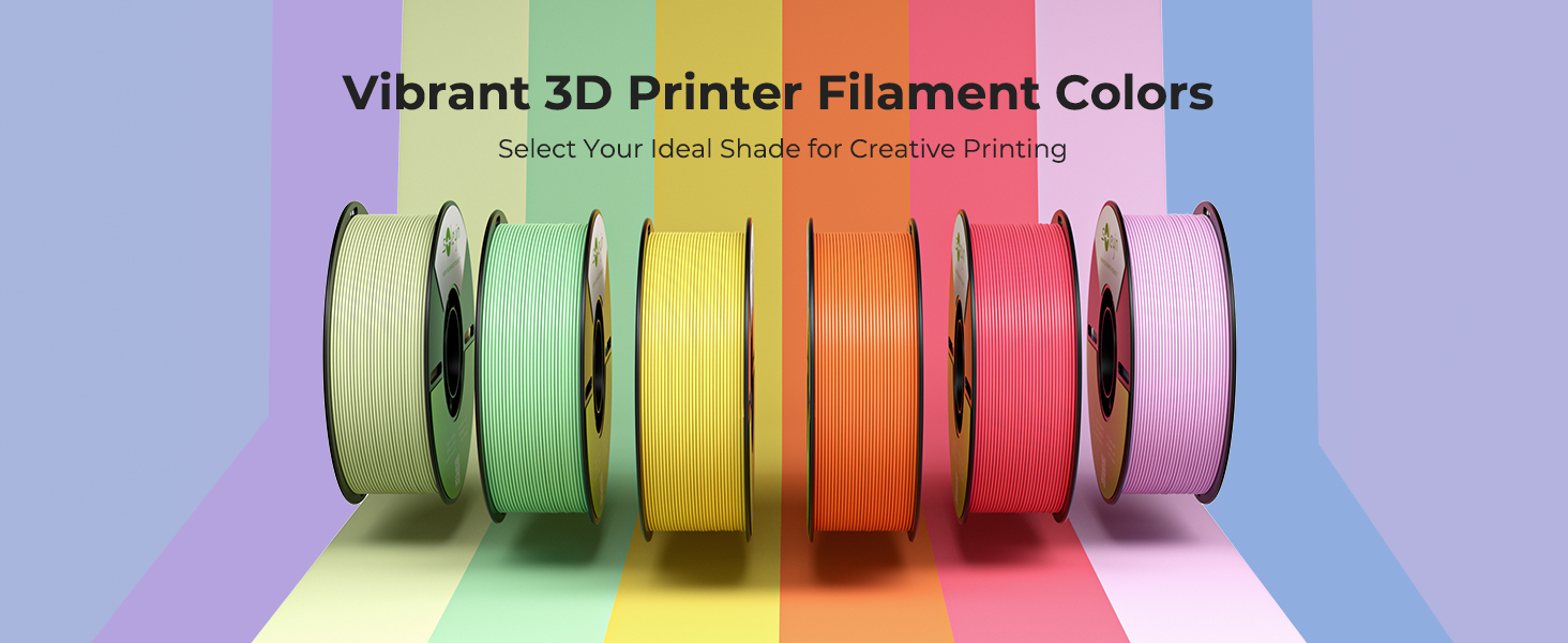 3D Printer Filament, Neatly Wound PLA Filament 1.75mm 1kg Spool (2.2lbs), High-Speed Printing, Dimensional Accuracy ±0.02mm, Strong Toughness & No Warping, Fit Most FDM 3D Printers,Yellow 11 color