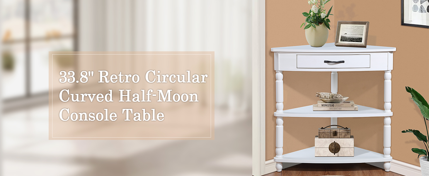 MONMEE Corner Wood Corner Table, Triangle End Side