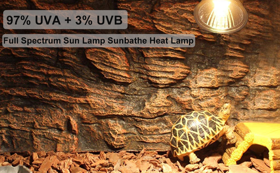 Vinaco UVA UVB Reptile Light 25W/50W，Full Spectrum 360