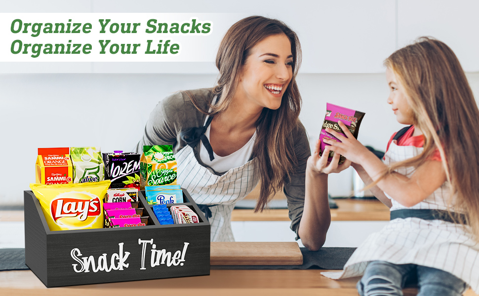 zacurter Snack Organizer for countertop,Home Kitchen Snack