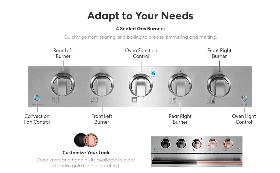 COSMO GRP304 30 in. Freestanding/Slidein Gas Range with 4