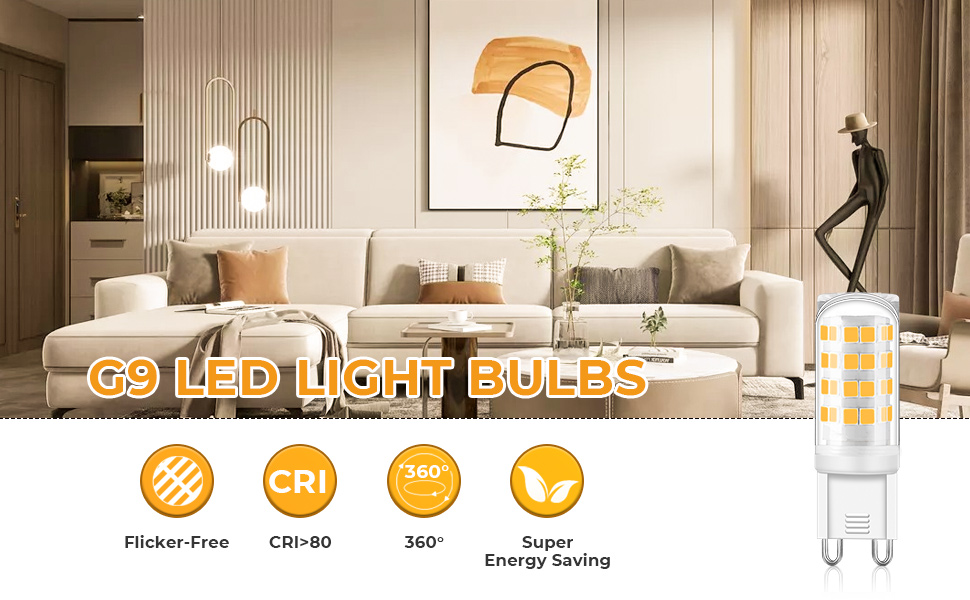 Aegislogic G9 Led Bulbs 3w Non dimmable, 6000K Cool White G9 Light Bulb