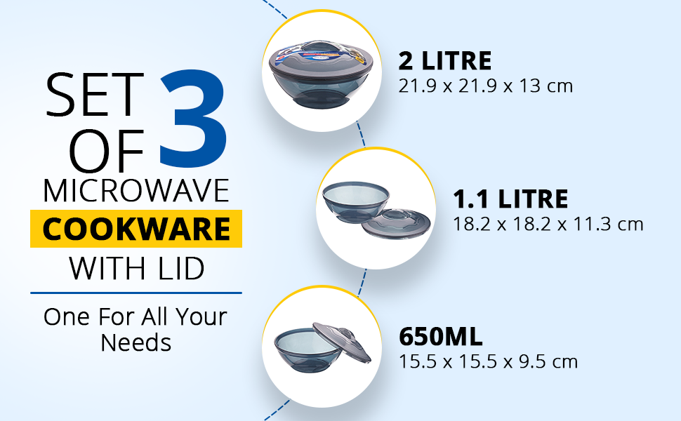 Buy Primeway® Polypropylene Plastic Microwave Cookware Reheatable