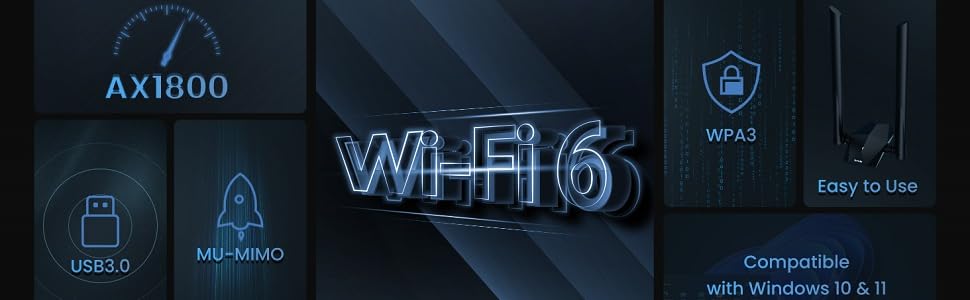 Tenda U18a AX1800 Wi-Fi 6 Dual-Band Adapter