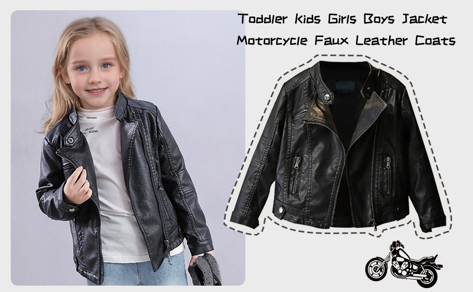 Toddler Girls Pu Faux Leather Jacket