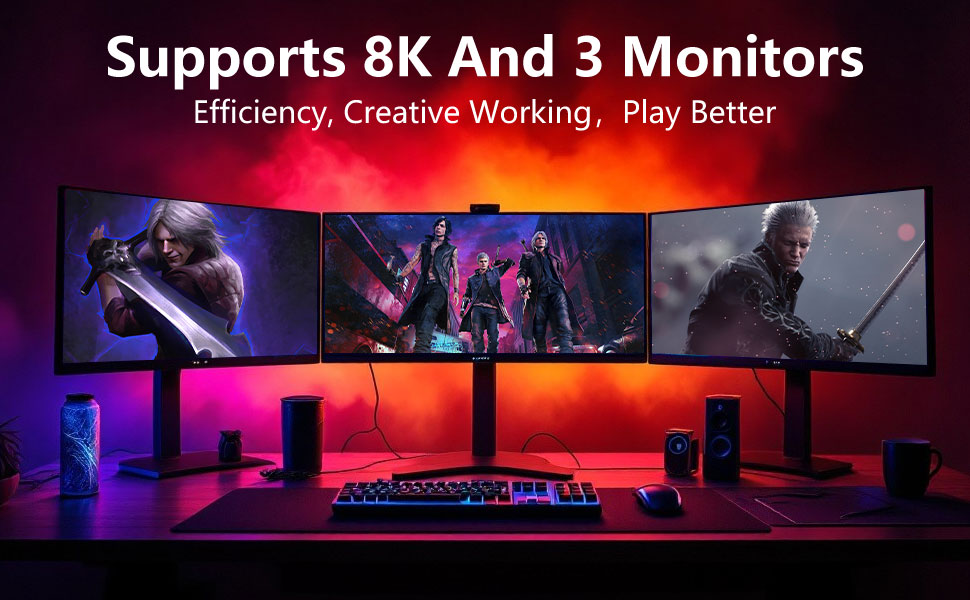 Supports 8K And 3 Monitors