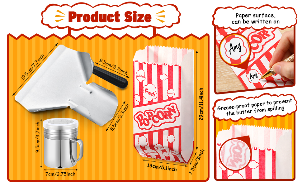 Amazon.com: 202 Pcs Popcorn Machine Supplies Set, Kernel