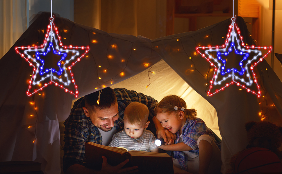 4th of July Decorations, 2Pack 14.2 Inch Red White and Blue ... 5 Patriotic Yard Decorations