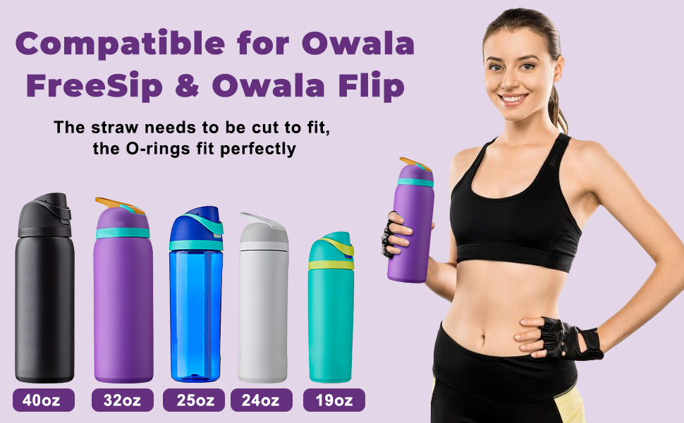 6 Replacement Straws for Owala Water Bottle, Reusable