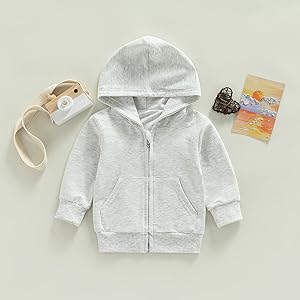 Amazon.com: Gueuusu Toddler Baby Zip Up Hoodies Boy Girl
