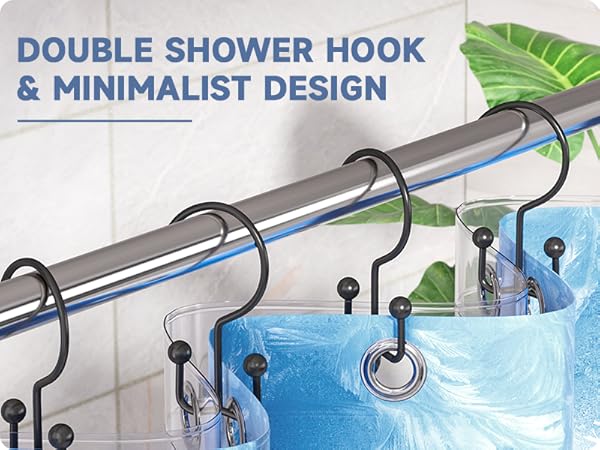 Black Double Shower Hooks