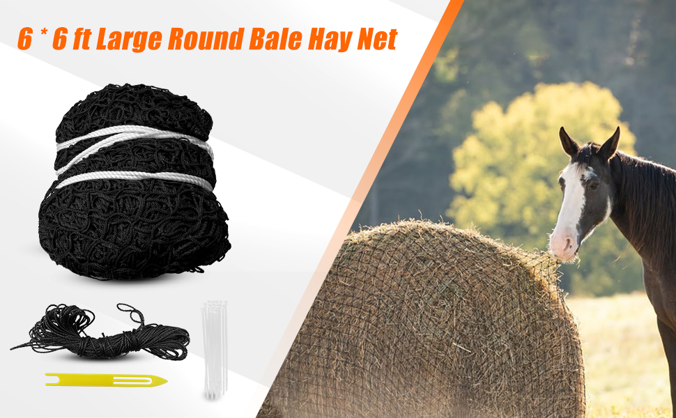 6x6Ft Round Bale Hay Net