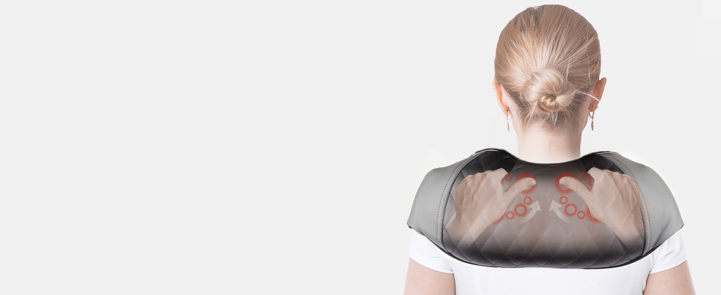 Neck and Shoulder Massager with Heat, Electric Shiatsu Back Massage Device, Portable Deep Tissue 3D Kneading Pillow for Muscle Pain Relief at Home, Of 8 11