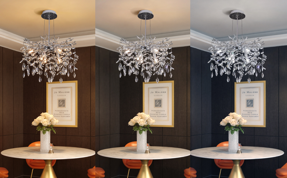 modern silver crystal tree branches chandeliers