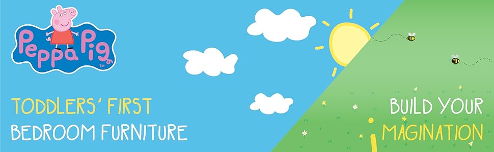 peppa pig. toddlers' first bedroom furniture. build your imagination