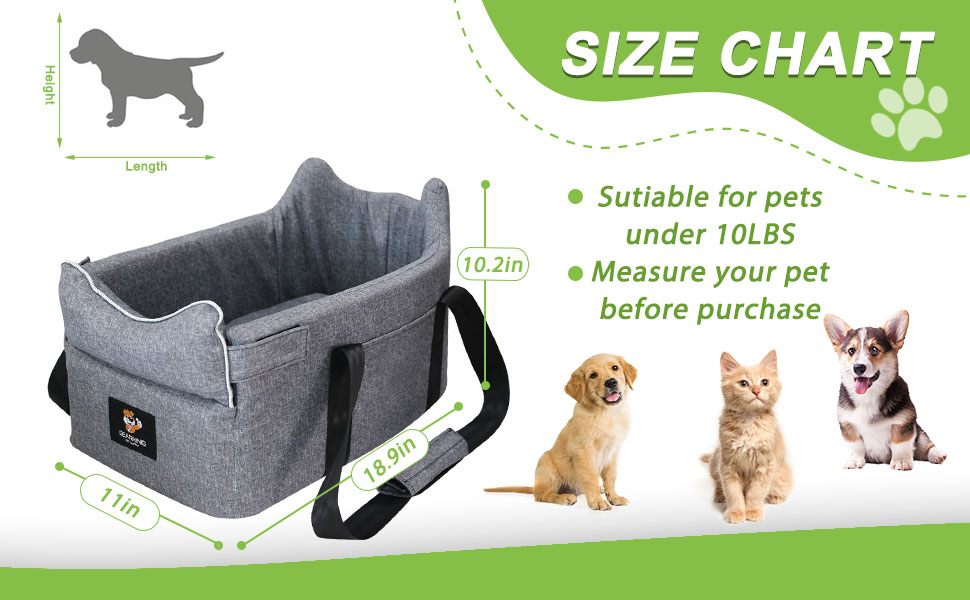 Dog Console Car Seat for Small Dogs,Center Console Dog