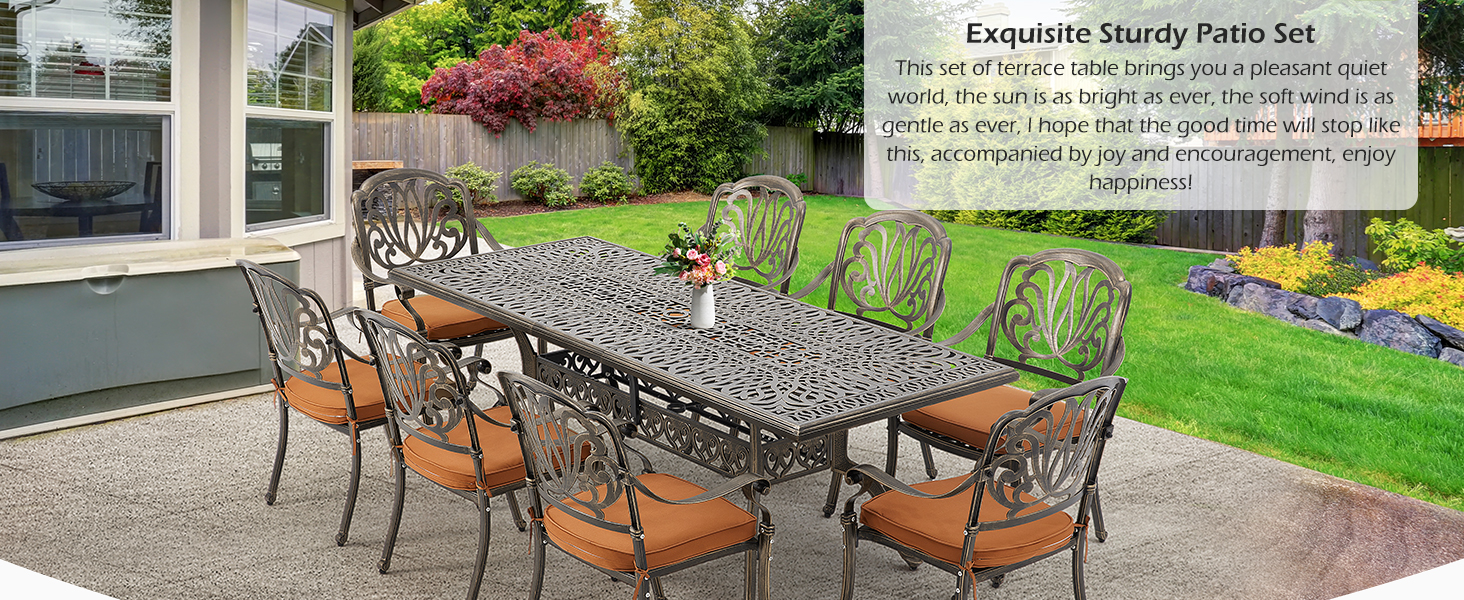 All Aluminum Patio Table and Chairs Set