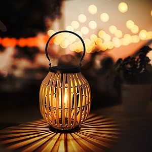 solar rattan lantern