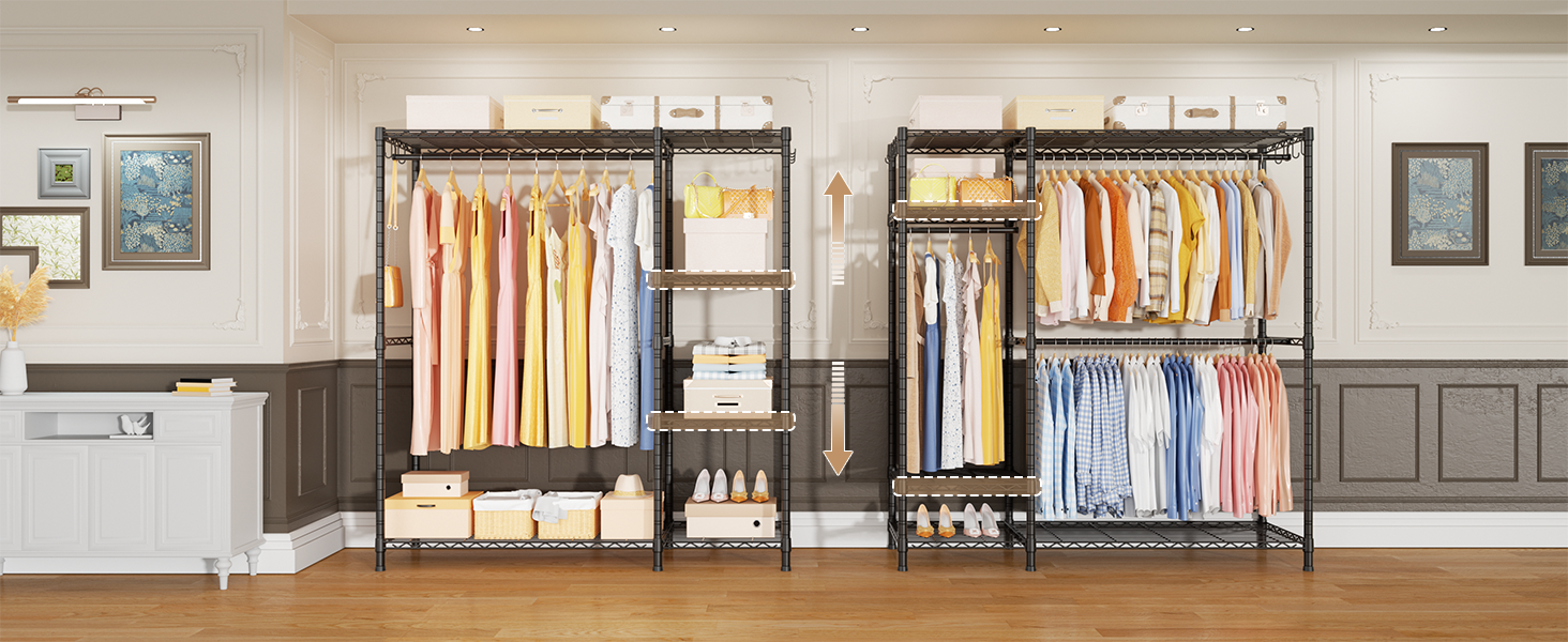 closet racks for hanging clothes