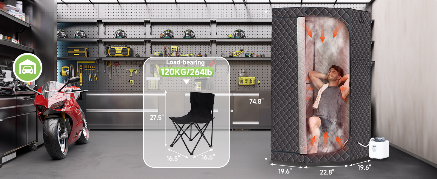 Portable Steam Sauna, 6.2FT Portable Sauna for Home